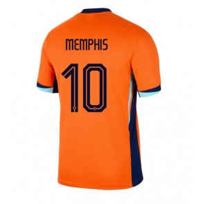 Holandsko Memphis Depay #10 Domácí Dres ME 2024 Krátký Rukáv